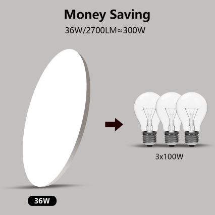 Brilagi - Dimbart takarmatur SMART LED/36W/230V Ø 48 cm 2700-6500K Wi-Fi Tuya + fjärrkontroll