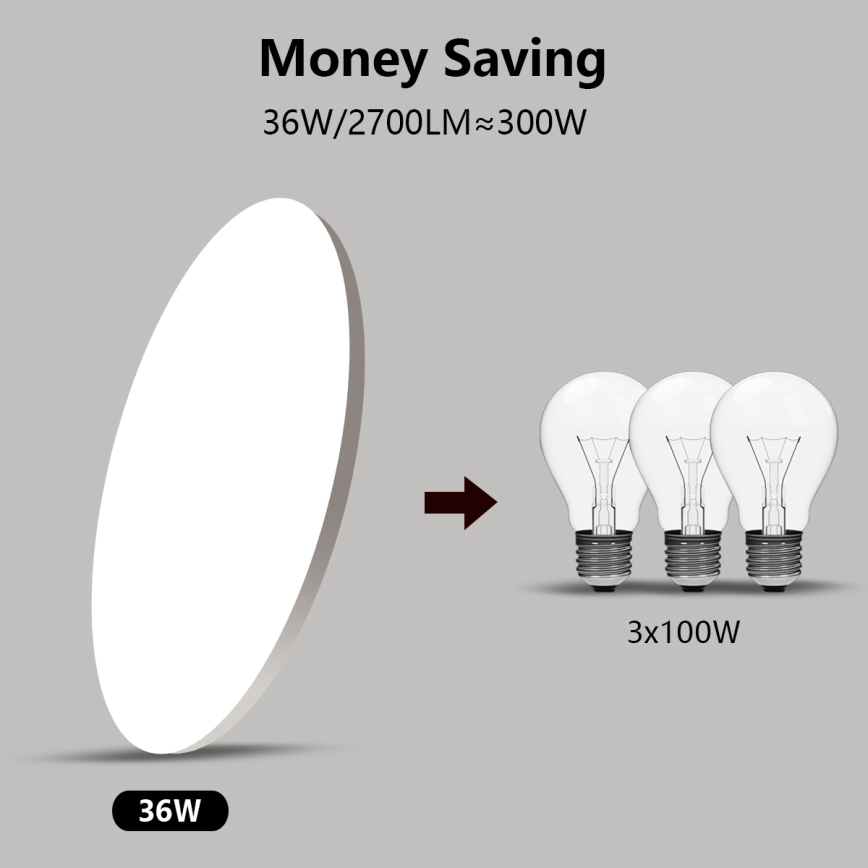 Brilagi - Dimbart takarmatur SMART LED/36W/230V Ø 48 cm 2700-6500K Wi-Fi Tuya + fjärrkontroll