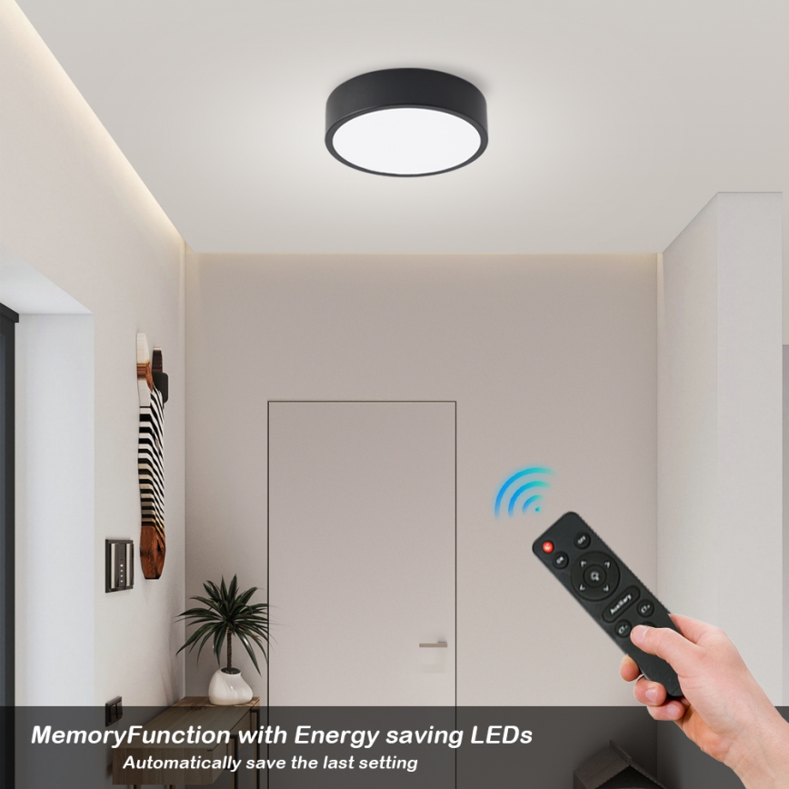 Brilagi - Dimbart LED-takarmatur POOL LED/18W/230V 3000-6000K 20 cm svart + fjärrkontroll