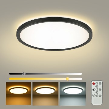 Brilagi - Dimmbar LED-takarmatur ULTRA SLIM LED/24W/230V 2700-6500K Ø 42 cm svart + fjärrkontroll