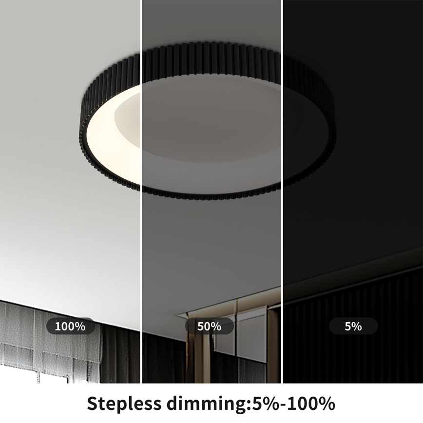 Brilagi - Dimmbar LED-taklampa FALCON MODERN LED/30W/230V 3000-6500K Ø 40 cm svart + fjärrkontroll