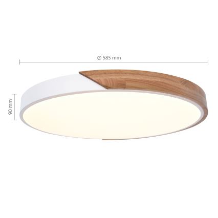 Brilagi - Dimbar LED-taklampa PILANA LED/60W/230V 3000–6500K ek/vit Ø 60 cm + fjärrkontroll