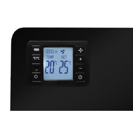 Brilagi - Elektrisk konvektorvärmare 1000/1300/2300W LCD/timer/TURBO/termostat svart + +Fjärrkontrol