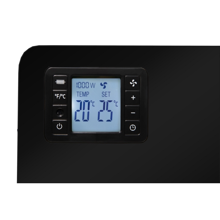Brilagi - Elektrisk konvektorvärmare 1000/1300/2300W LCD/timer/TURBO/termostat svart + +Fjärrkontrol