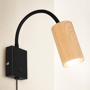 Brilagi - Flexibel vägglampa SELE 1xGU10/30W/230V svart/ekdekor