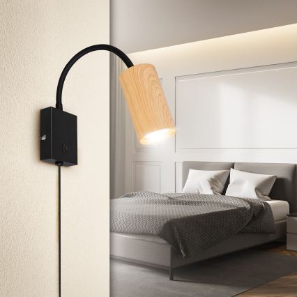 Brilagi - Flexibel vägglampa SELE 1xGU10/30W/230V svart/ekdekor