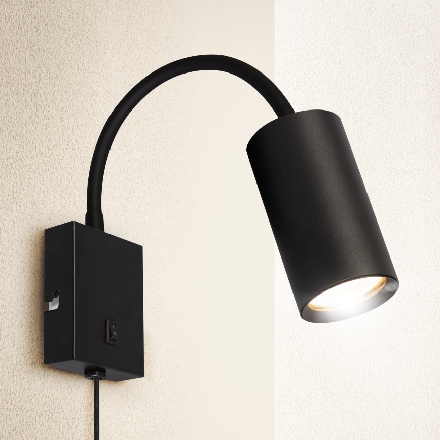 Brilagi - Flexibel vägglampa SELE 1xGU10/30W/230V svart