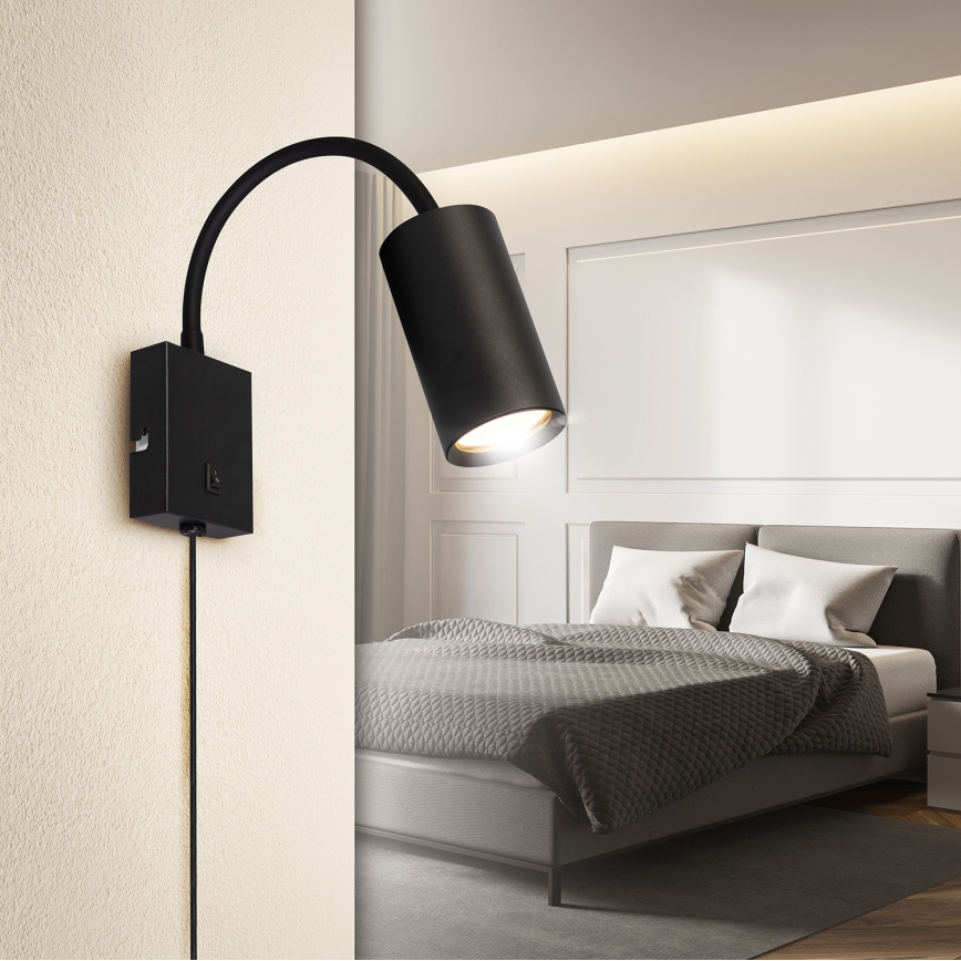 Brilagi - Flexibel vägglampa SELE 1xGU10/30W/230V svart