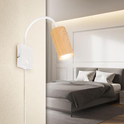 Brilagi - Flexibel vägglampa SELE 1xGU10/30W/230V vit/ekdekor