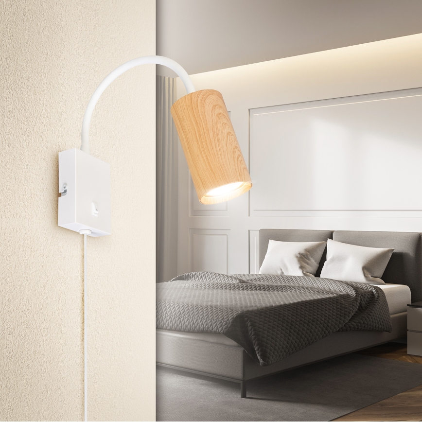 Brilagi - Flexibel vägglampa SELE 1xGU10/30W/230V vit/ekdekor