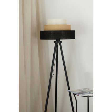 Brilagi - Golvlampa ASPEN LUNETA 1xE27/15W/230V svart/beige/grädde