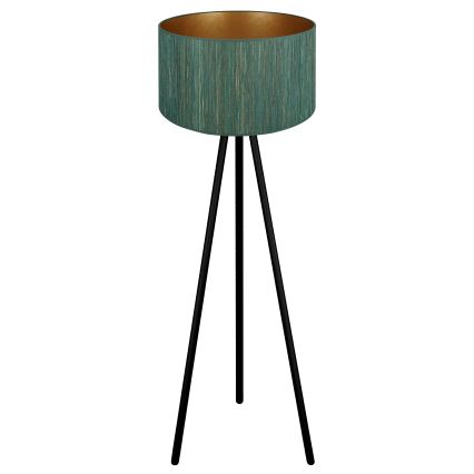 Brilagi - Golvlampa BOSTON ROLLER 1xE27/15W/230V strå grön/guld
