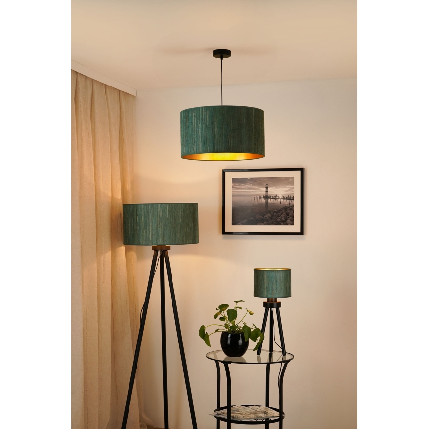 Brilagi - Golvlampa BOSTON ROLLER 1xE27/15W/230V strå grön/guld