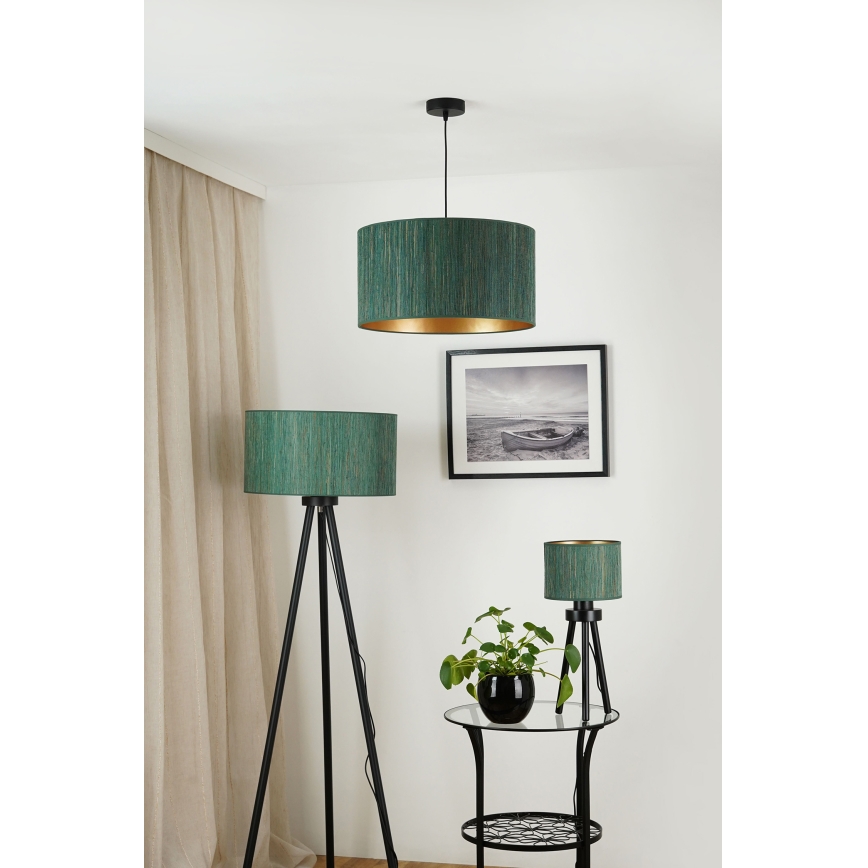 Brilagi - Golvlampa BOSTON ROLLER 1xE27/15W/230V strå grön/guld