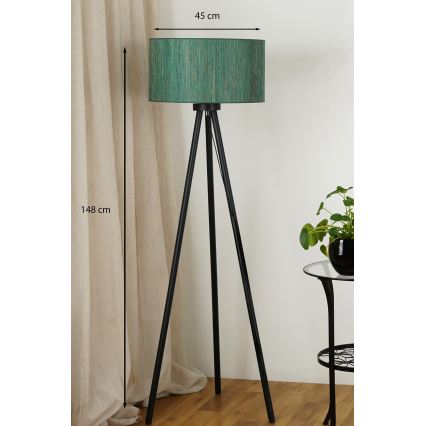 Brilagi - Golvlampa BOSTON ROLLER 1xE27/15W/230V strå grön/guld