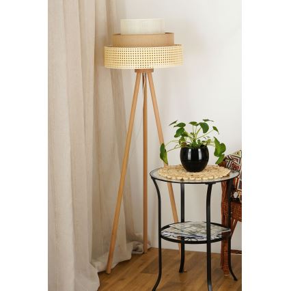 Brilagi - Golvlampa CEDAR LUNETA 1xE27/15W/230V beige/brun/grädde