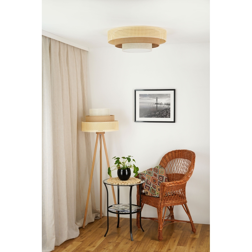 Brilagi - Golvlampa CEDAR LUNETA 1xE27/15W/230V beige/brun/grädde