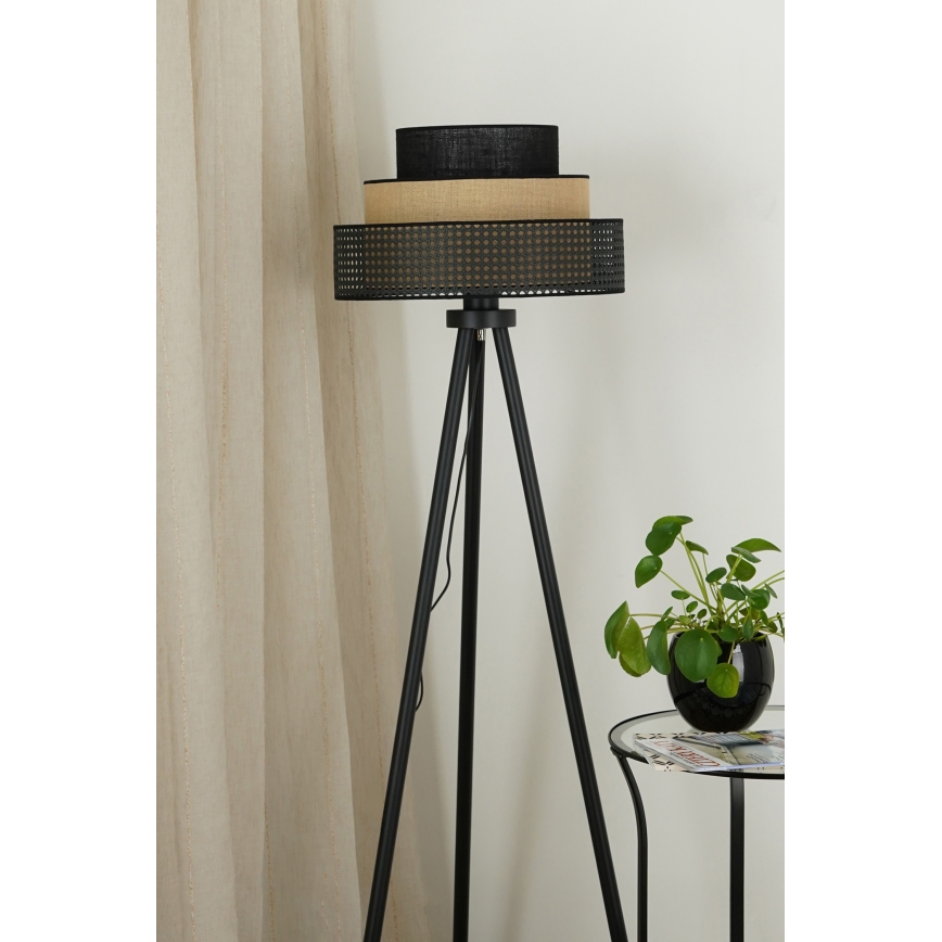 Brilagi - Golvlampa DAKOTA LUNETA 1xE27/15W/230V svart/beige
