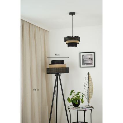 Brilagi - Golvlampa DAKOTA LUNETA 1xE27/15W/230V svart/beige