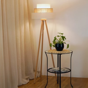 Brilagi - Golvlampa DENVER LUNETA 1xE27/15W/230V beige/brun/grädde