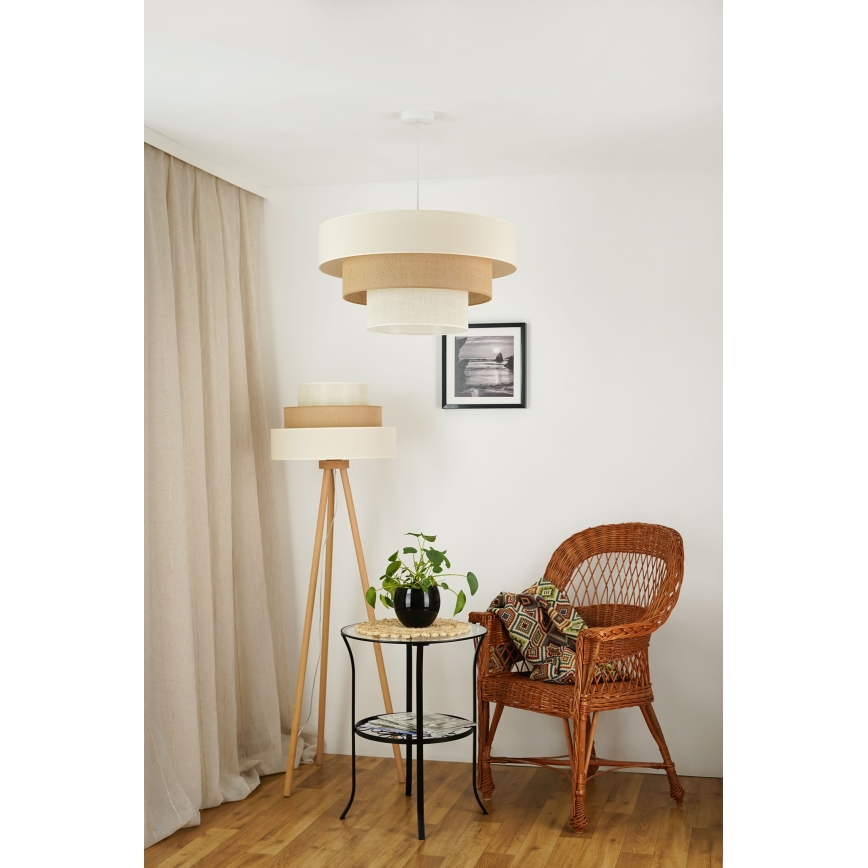 Brilagi - Golvlampa DENVER LUNETA 1xE27/15W/230V beige/brun/kräm