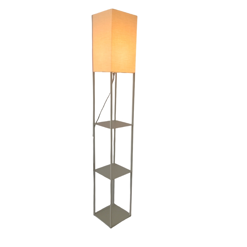 Brilagi - Golvlampa med hyllor GRADUS 1xE27/40W/230V 150 cm grå/beige