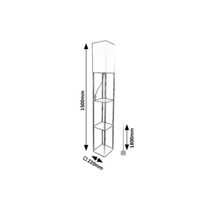 Brilagi - Golvlampa med hyllor GRADUS 1xE27/40W/230V svart/vit
