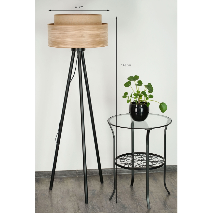 Brilagi - Golvlampa MONTANA BOHO 1xE27/15W/230V brun/svart