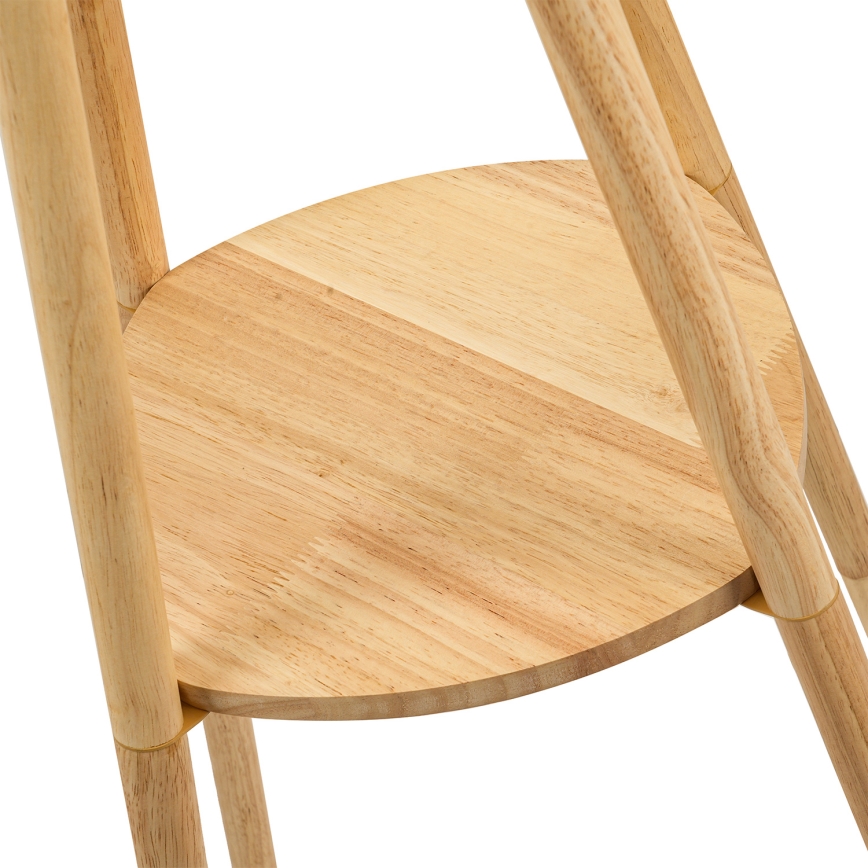 Brilagi - Golvlampa NORDIC WAVE 1xE27/15W/230V gummiträ/linne