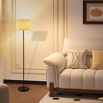 Brilagi - Golvlampa NORDIC WAVE 1xE27/15W/230V linne/svart