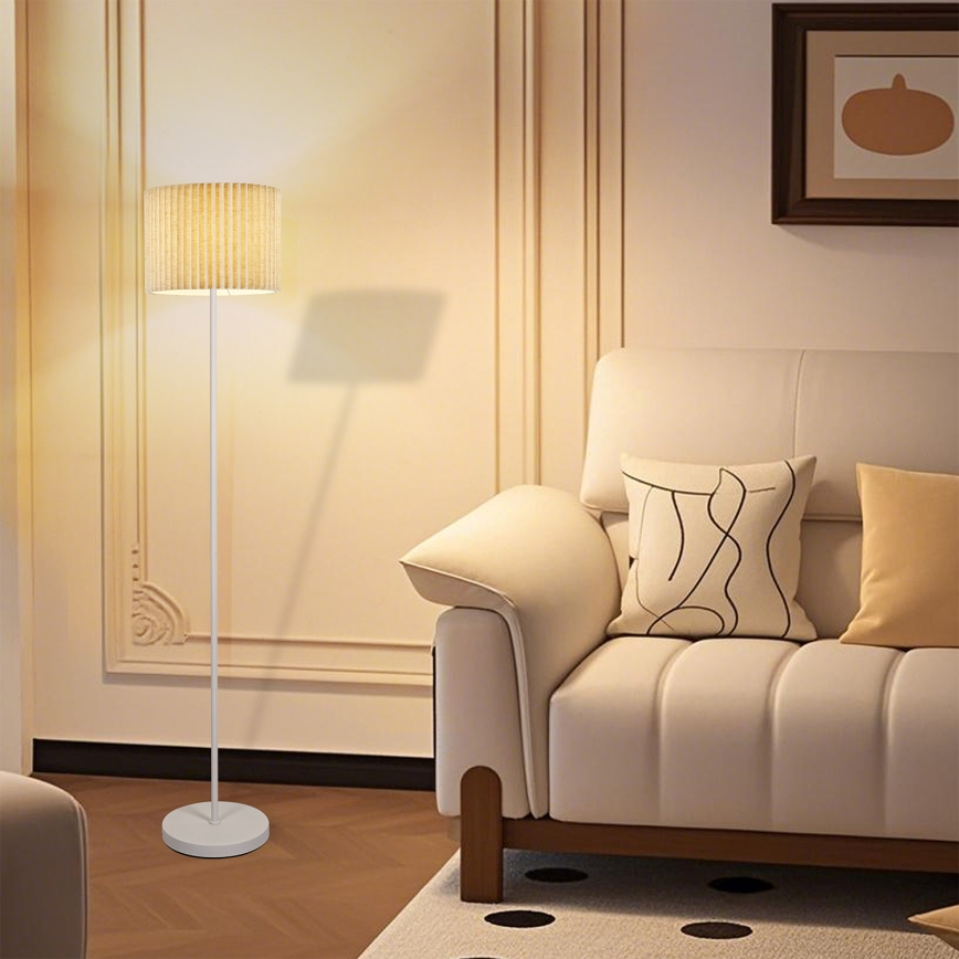 Brilagi - Golvlampa NORDIC WAVE 1xE27/15W/230V linne/vit