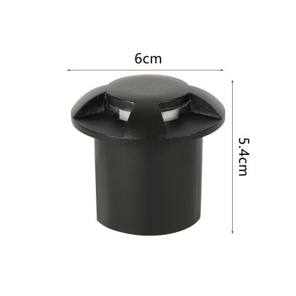 Brilagi - GROUNDRAY LED infälld körbar markbelysning 1W/230V svart IP67