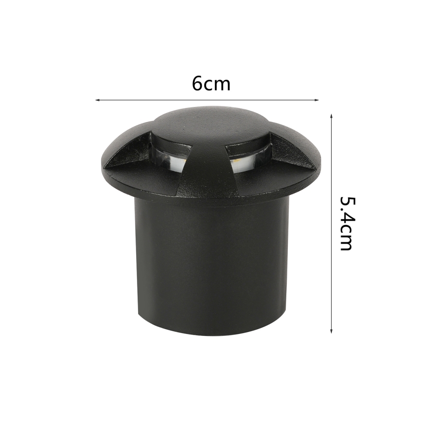Brilagi - GROUNDRAY LED infälld körbar markbelysning 1W/230V svart IP67