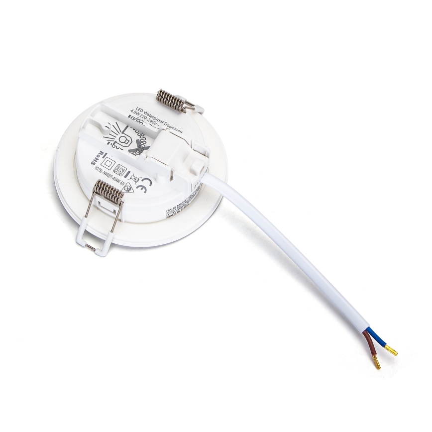 Brilagi - Infälld LED-badrumsarmatur, 6 W, 230 V, 3000 K, vit, IP65