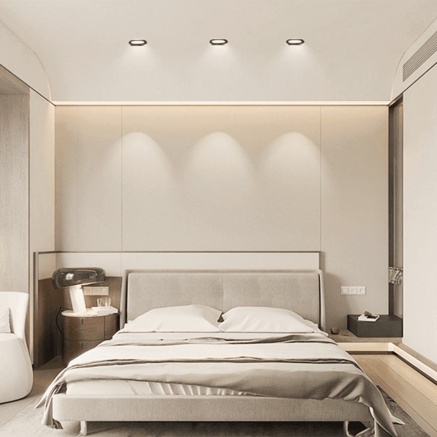 Brilagi - infälld LED-badrumslampa LED/6W/230V 3000K svart IP65