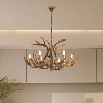 Brilagi - Kedjeupphängd ljuskrona DEER 6xE14/10W/230V Ø 80 cm