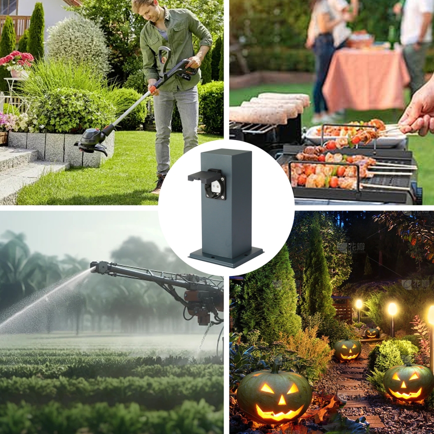 Brilagi - Kolumn med eluttag för utomhusbruk PILLAR 1Z SCHUKO 230V IP44 antracit