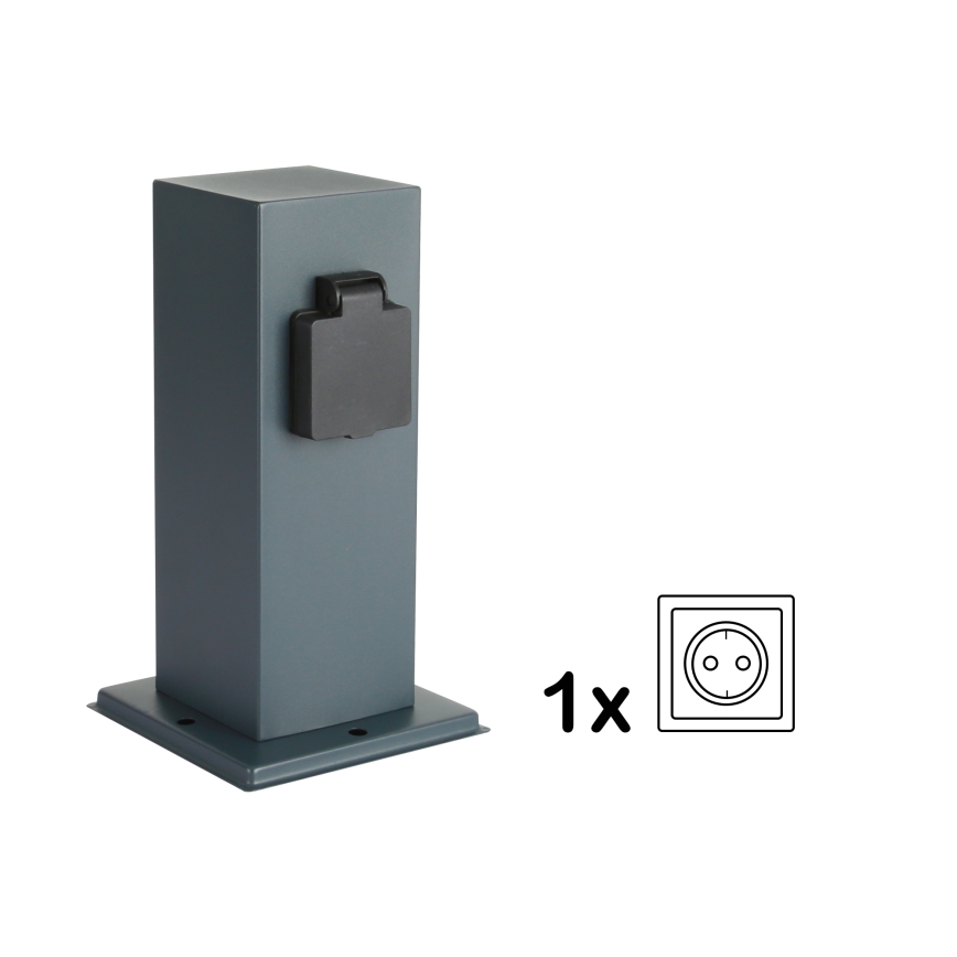 Brilagi - Kolumn med eluttag för utomhusbruk PILLAR 1Z SCHUKO 230V IP44 antracit