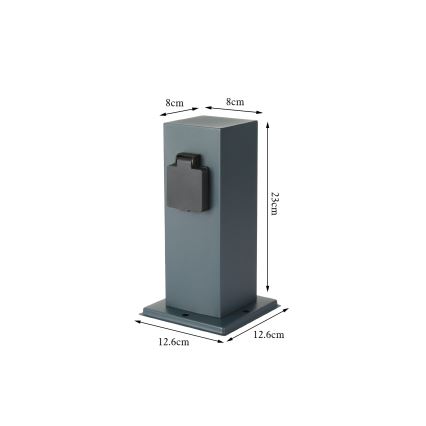 Brilagi - Kolumn med eluttag för utomhusbruk PILLAR 1Z SCHUKO 230V IP44 antracit