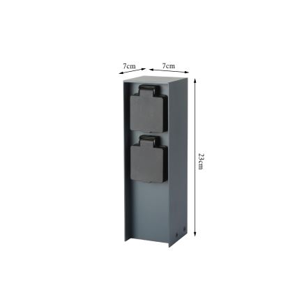 Brilagi - Kolumn med eluttag för utomhusbruk PILLAR 2Z SCHUKO 230V IP44 antracit