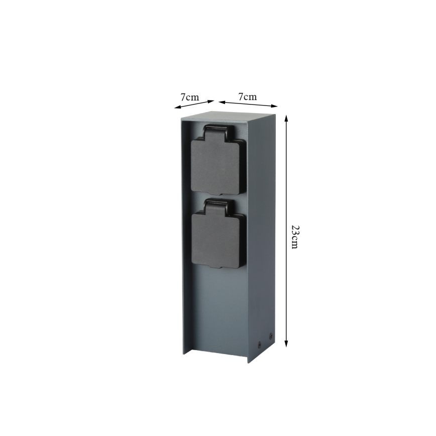 Brilagi - Kolumn med eluttag för utomhusbruk PILLAR 2Z SCHUKO 230V IP44 antracit