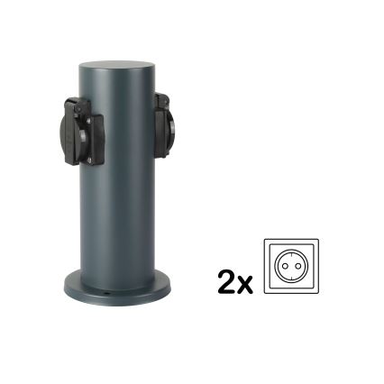 Brilagi - Kolumn med eluttag för utomhusbruk PILLAR 2Z SCHUKO 230V IP44 antracit