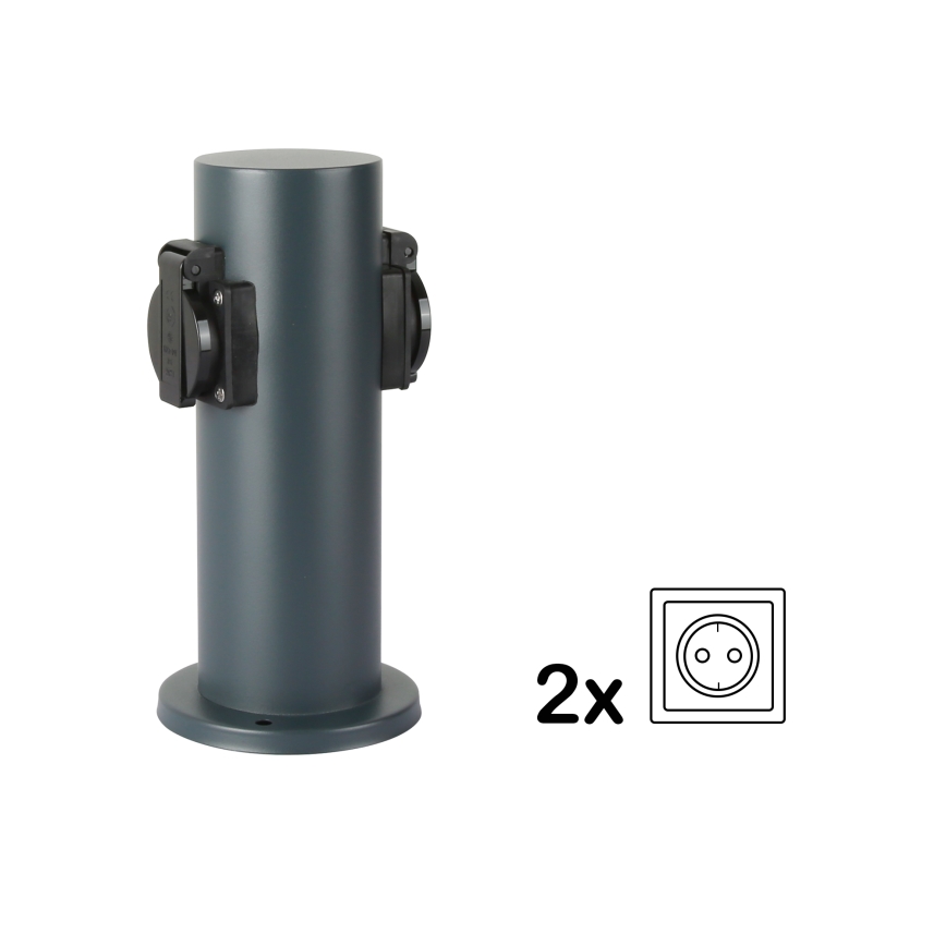 Brilagi - Kolumn med eluttag för utomhusbruk PILLAR 2Z SCHUKO 230V IP44 antracit