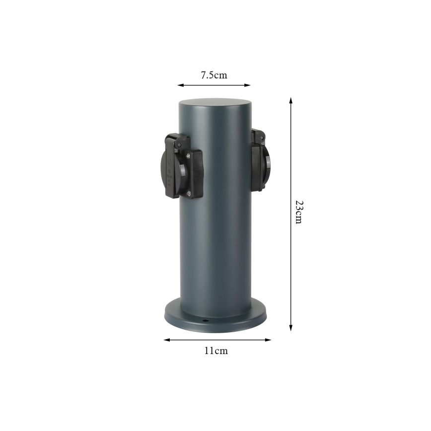 Brilagi - Kolumn med eluttag för utomhusbruk PILLAR 2Z SCHUKO 230V IP44 antracit