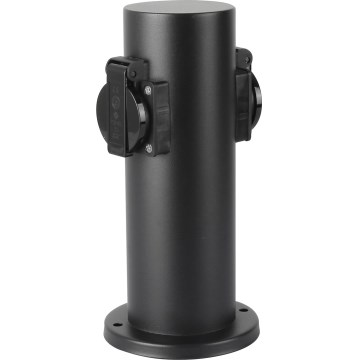 Brilagi - Kolumn med eluttag för utomhusbruk PILLAR 2Z SCHUKO 230V IP44 svart