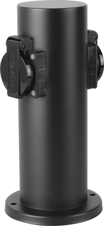 Brilagi - Kolumn med eluttag för utomhusbruk PILLAR 2Z SCHUKO 230V IP44 svart