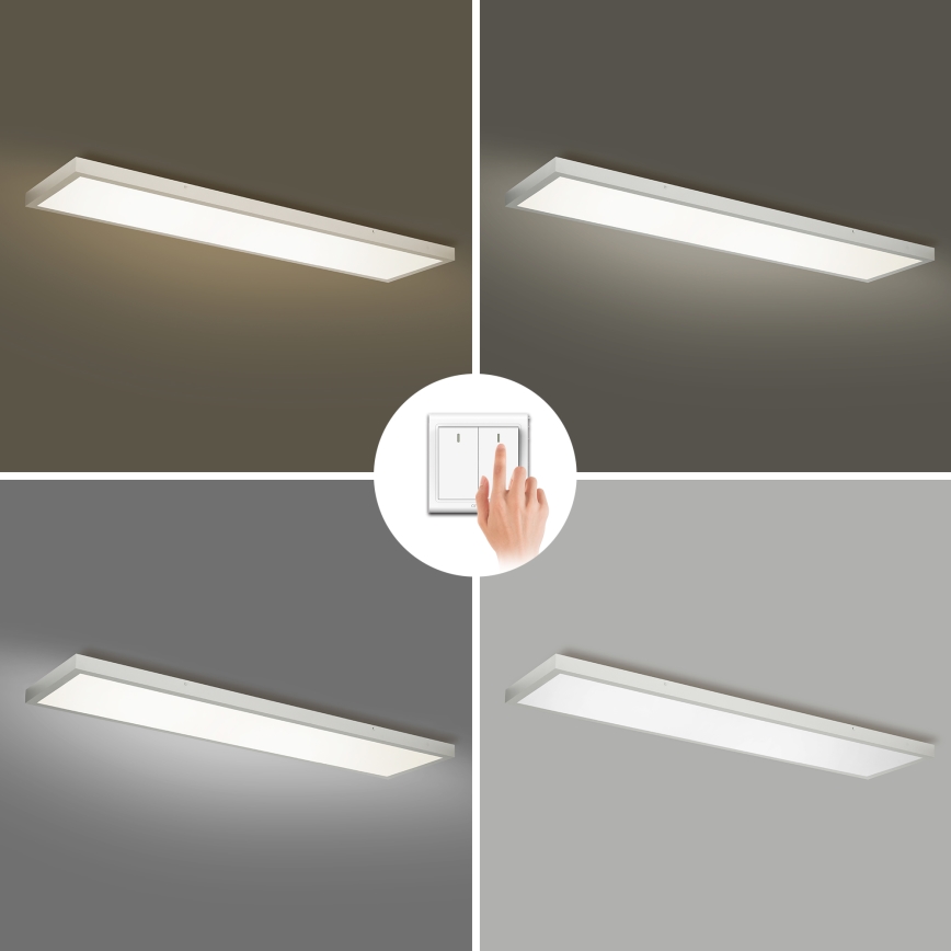 Brilagi - FRAME LED-taklampa för badrum LED/50W/230V 3000/4000/6000K 120x30 cm IP44 silverfärgad