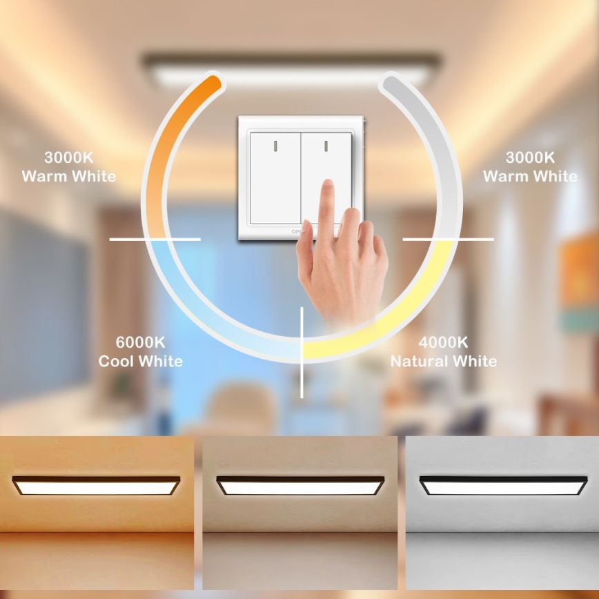 Brilagi - LED takarmatur för badrum FRAME LED/50W/230V 120x30 cm 3000/4000/6000K IP44 svart