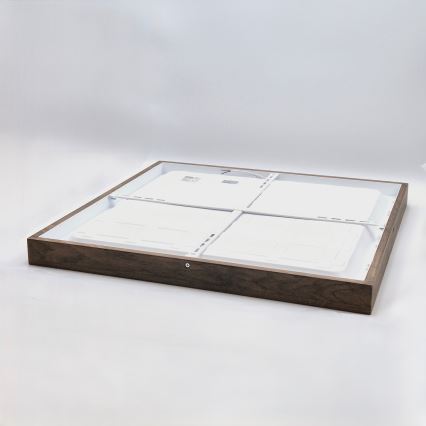 Brilagi - LED Badrumstaklampset WOODY FRAME LED/40W/230V 60x60 cm IP44 valnöt