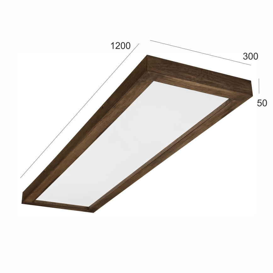 Brilagi - LED Taklampa för badrum WOODY FRAME LED/50W/230V 120x30 cm IP44 ek valnöt